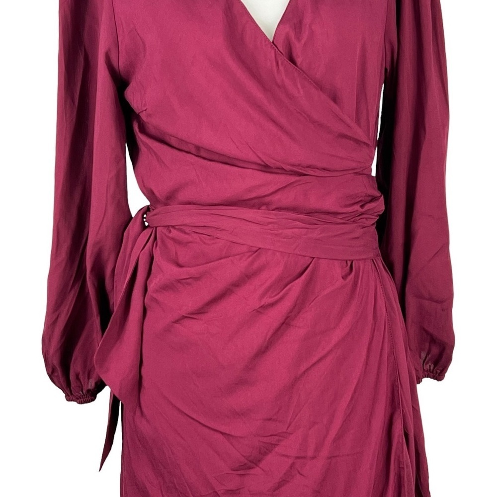 NEW WITH TAGS ENTRO LONG SLEEVED WRAP MINI DRESS - Picture 5 of 15